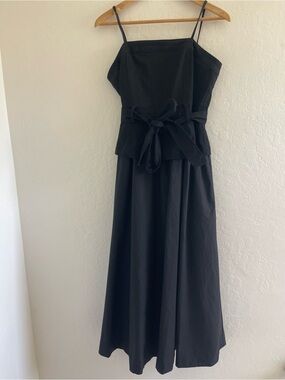 En Saison Samantha Bow Midi Dress, Black, Size Small, Denim Corset